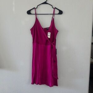 Express Fuchsia Wrap Dress